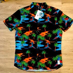 🆕 Neff Disney Pool Agrabah Collared Shirt NWT